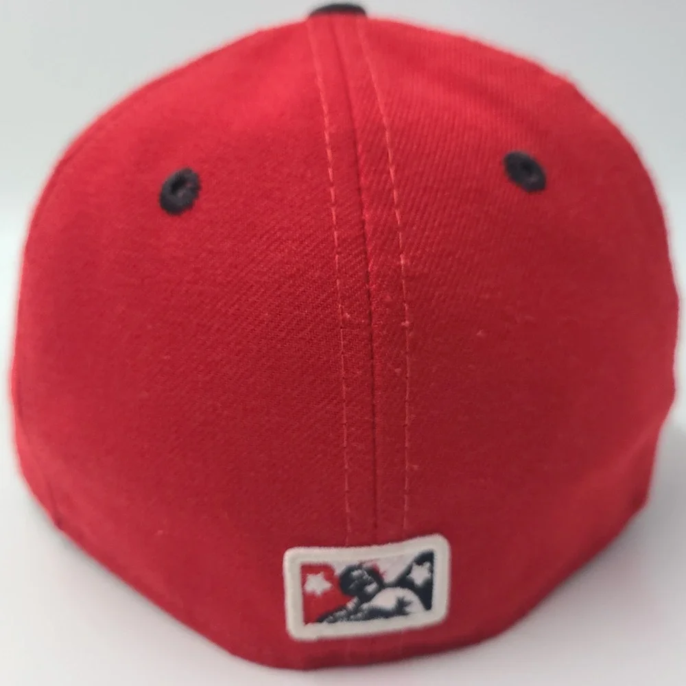 Youth‎ Batavia Muckdogs Hat Fitted 6 5/8 New Era 59Fifty Red Black MiLB Baseball